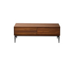 Grande table basse rectangulaire en bois marron imperméable à 4 tiroirs