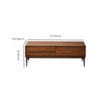 Grande table basse rectangulaire en bois marron imperméable à 4 tiroirs