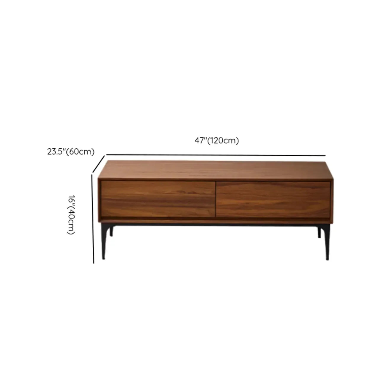 Grande table basse rectangulaire en bois marron imperméable à 4 tiroirs