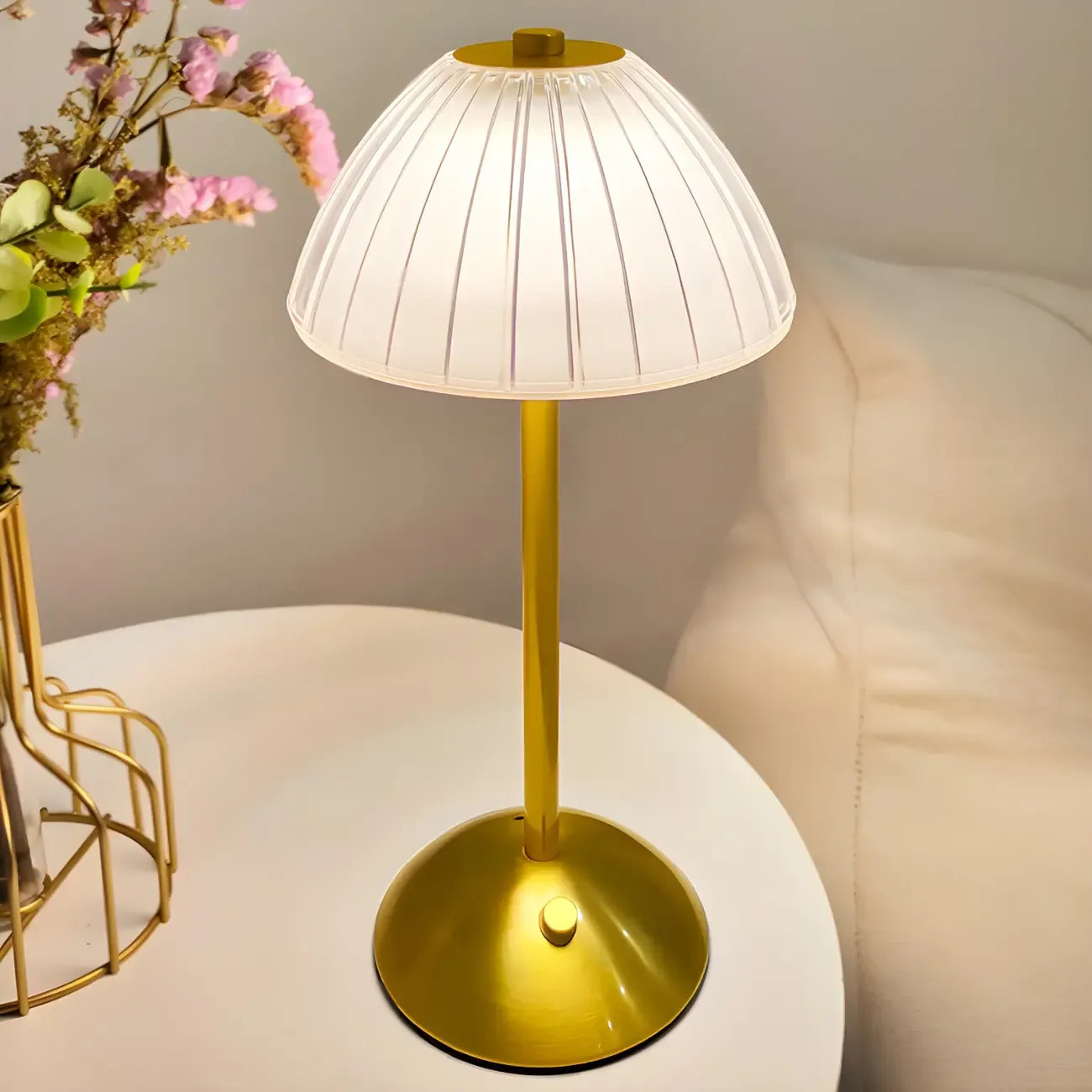 Lampe de table en cristal LED à intensité variable pour chambre à coucher