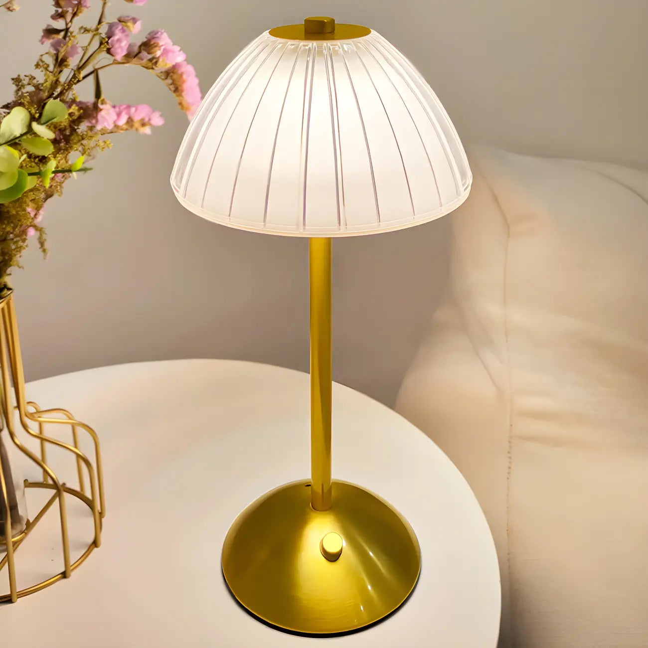 Lampe de table en cristal LED à intensité variable pour chambre à coucher