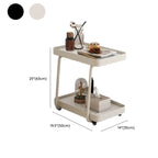 Table d'appoint pivotante rectangulaire moderne en pierre blanche en forme de C