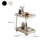 Table d'appoint pivotante rectangulaire moderne en pierre blanche en forme de C