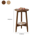 Table d'appoint compacte ronde en bois à 2 niveaux avec piètement trépied