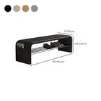 Banc de chambre minimaliste long en cuir rembourré avec rangement