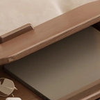 Table d'appoint pliante à 3 niveaux en bois, plateau rabattable, couleur noyer, à roulettes