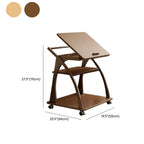 Table d'appoint pliante à 3 niveaux en bois, plateau rabattable, couleur noyer, à roulettes