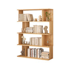 Bibliothèque verticale en noyer massif, style milieu du siècle, à dos ouvert