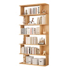 Bibliothèque verticale en noyer massif, style milieu du siècle, à dos ouvert