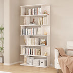 Bibliothèque verticale en noyer massif, style milieu du siècle, à dos ouvert