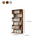 Bibliothèque verticale en noyer massif, style milieu du siècle, à dos ouvert