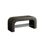 Banc de rangement incurvé et rembourré décoratif pour salon