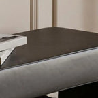 Banc de rangement incurvé et rembourré décoratif pour salon
