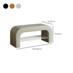 Banc de rangement incurvé et rembourré décoratif pour salon