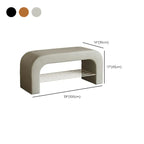 Banc de rangement incurvé et rembourré décoratif pour salon