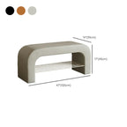 Banc de rangement incurvé et rembourré décoratif pour salon