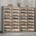 Boîtes à chaussures transparentes en plastique glamour, résistantes et empilables, à rabat.