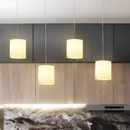 Suspension carrée en pierre dorée à 1 lumière