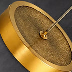 Suspension carrée en pierre dorée à 1 lumière