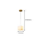 Suspension carrée en pierre dorée à 1 lumière