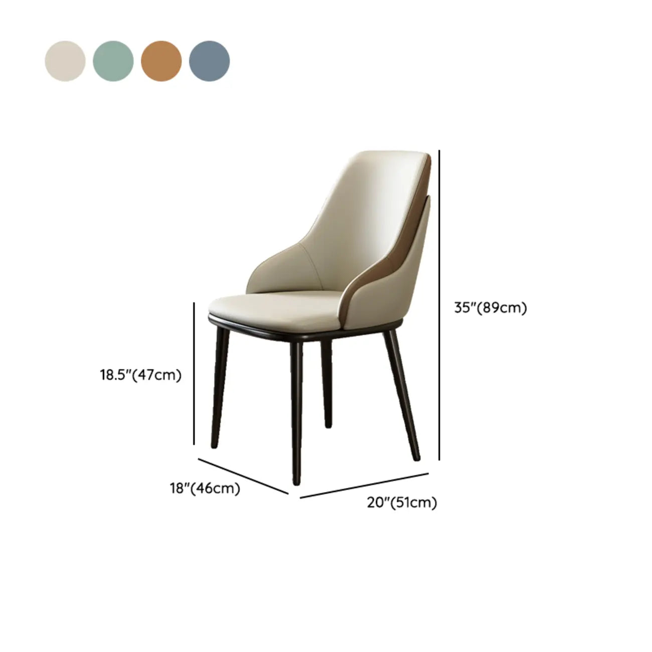 Chaise de salle à manger moderne rembourrée en similicuir pour restaurants