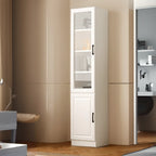 Bibliothèque verticale classique en bois blanc avec armoire