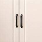 Bibliothèque verticale classique en bois blanc avec armoire
