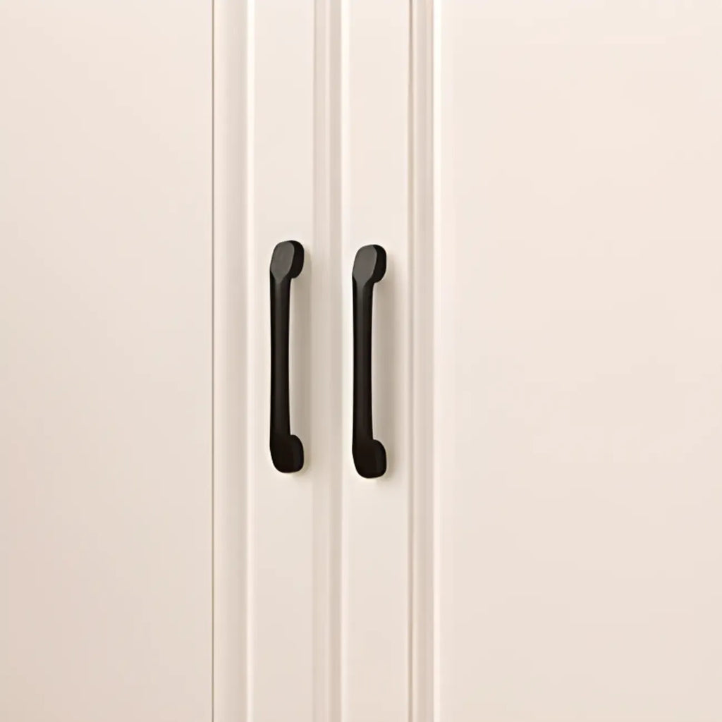 Bibliothèque verticale classique en bois blanc avec armoire