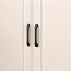 Bibliothèque verticale classique en bois blanc avec armoire