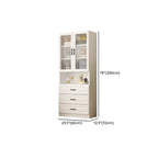 Bibliothèque verticale classique en bois blanc avec armoire