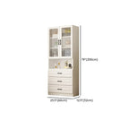 Bibliothèque verticale classique en bois blanc avec armoire