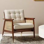 Fauteuil d'appoint glamour en flanelle à dossier haut et accoudoirs blancs