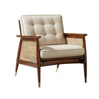 Fauteuil d'appoint glamour en flanelle à dossier haut et accoudoirs blancs