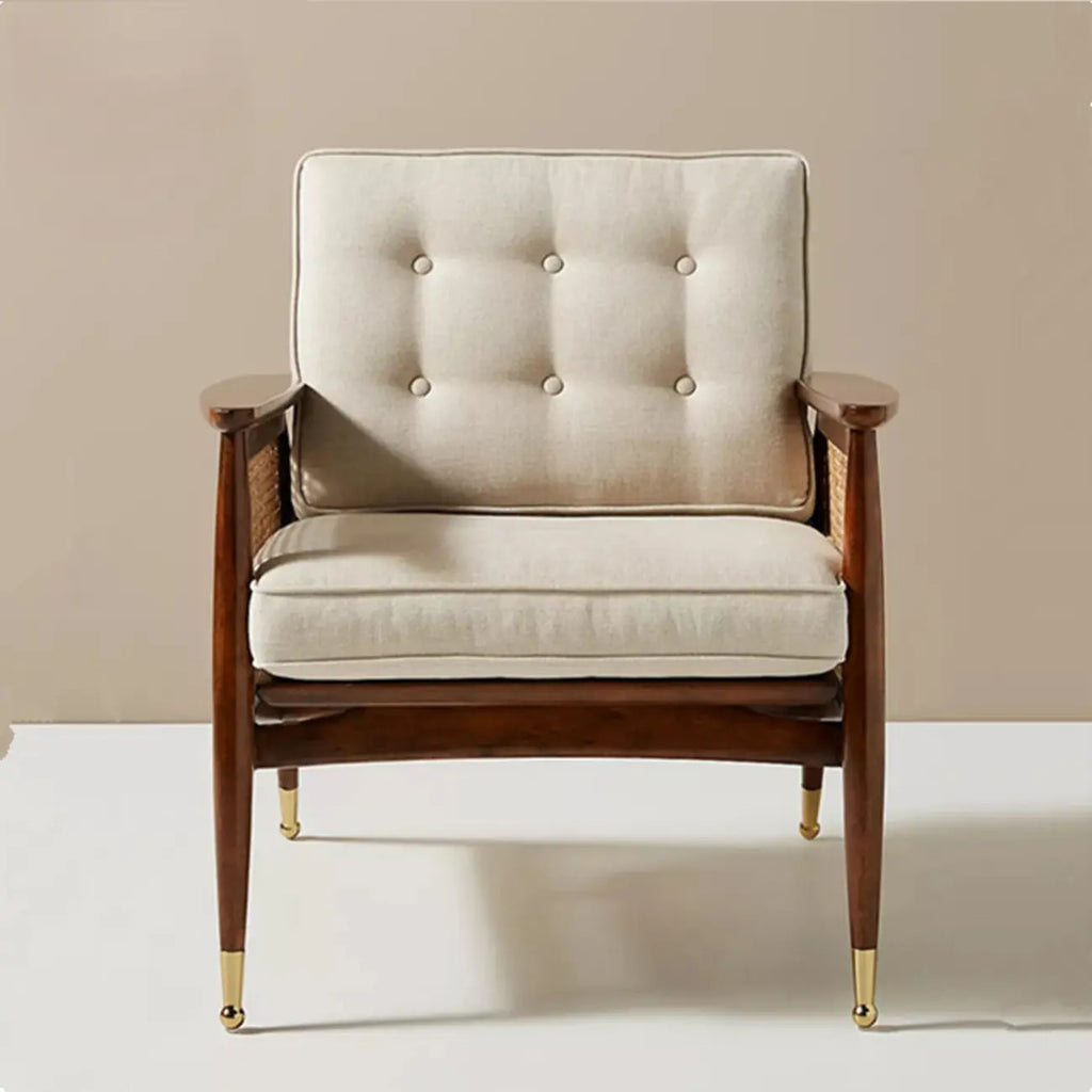 Fauteuil d'appoint glamour en flanelle à dossier haut et accoudoirs blancs