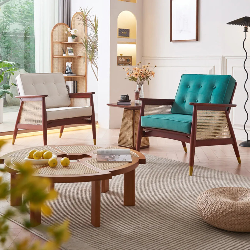 Fauteuil d'appoint glamour en flanelle à dossier haut et accoudoirs blancs