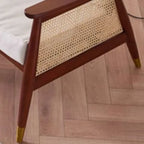 Fauteuil d'appoint glamour en flanelle à dossier haut et accoudoirs blancs