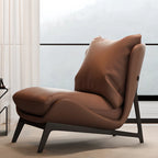 Fauteuil d'appoint moderne en cuir résistant aux chats avec repose-pieds