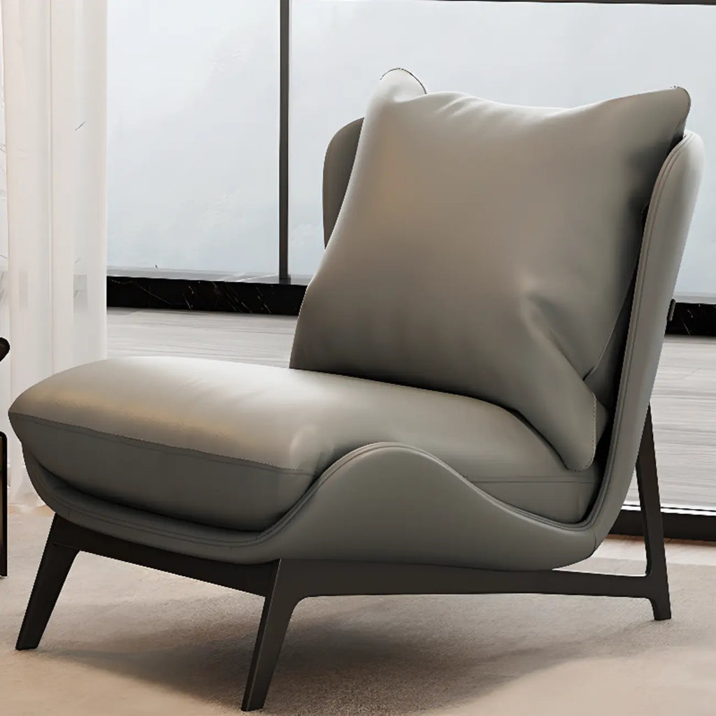 Fauteuil d'appoint moderne en cuir résistant aux chats avec repose-pieds