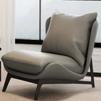 Fauteuil d'appoint moderne en cuir résistant aux chats avec repose-pieds