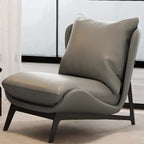 Fauteuil d'appoint moderne en cuir résistant aux chats avec repose-pieds