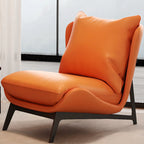 Fauteuil d'appoint moderne en cuir résistant aux chats avec repose-pieds