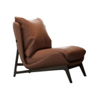 Fauteuil d'appoint moderne en cuir résistant aux chats avec repose-pieds