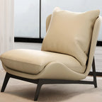 Fauteuil d'appoint moderne en cuir résistant aux chats avec repose-pieds