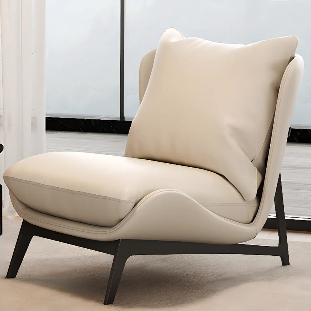Fauteuil d'appoint moderne en cuir résistant aux chats avec repose-pieds