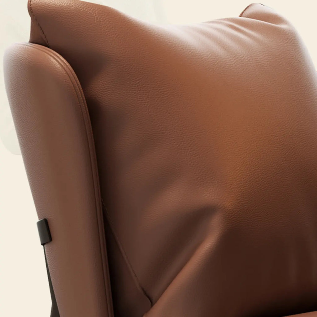 Fauteuil d'appoint moderne en cuir résistant aux chats avec repose-pieds