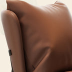Fauteuil d'appoint moderne en cuir résistant aux chats avec repose-pieds