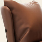 Fauteuil d'appoint moderne en cuir résistant aux chats avec repose-pieds
