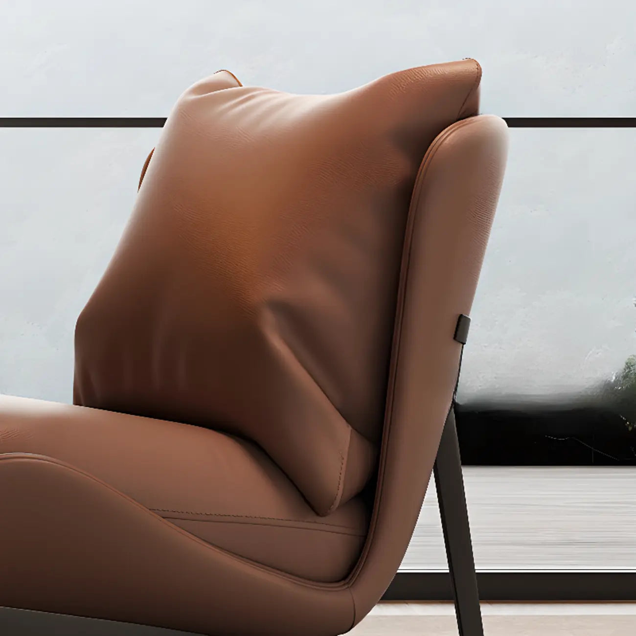 Fauteuil d'appoint moderne en cuir résistant aux chats avec repose-pieds
