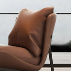 Fauteuil d'appoint moderne en cuir résistant aux chats avec repose-pieds
