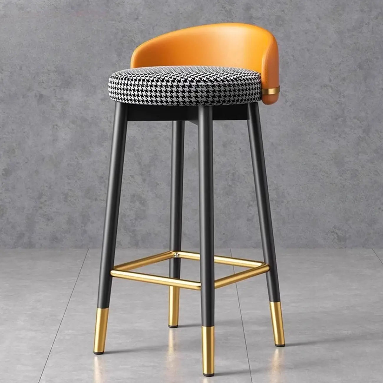 Tabourets de bar bas Art Déco en similicuir pour cuisine